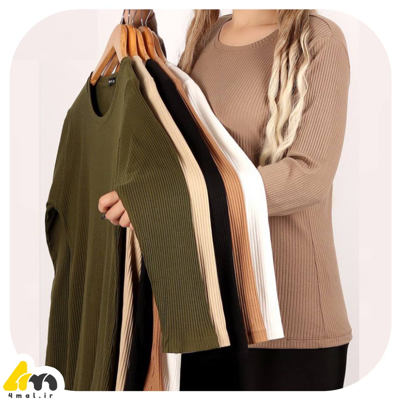 بلوز آستین بلند کرکره ای فرمال - 4mal