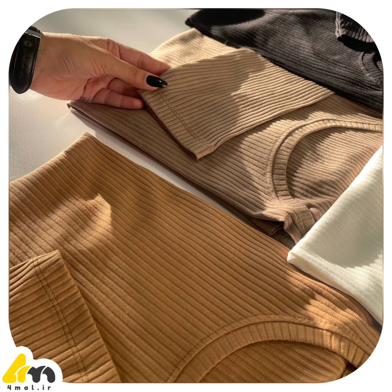 بلوز آستین بلند کرکره ای فرمال - 4mal