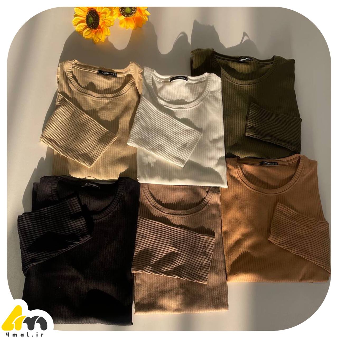 بلوز آستین بلند کرکره ای فرمال - 4mal