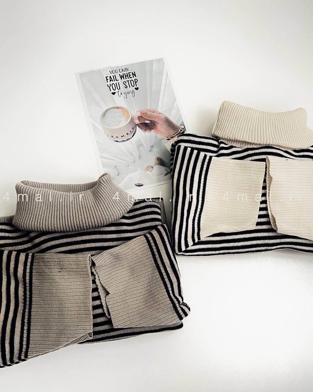 بافت یقه شل راه راه فرمال - 4mal