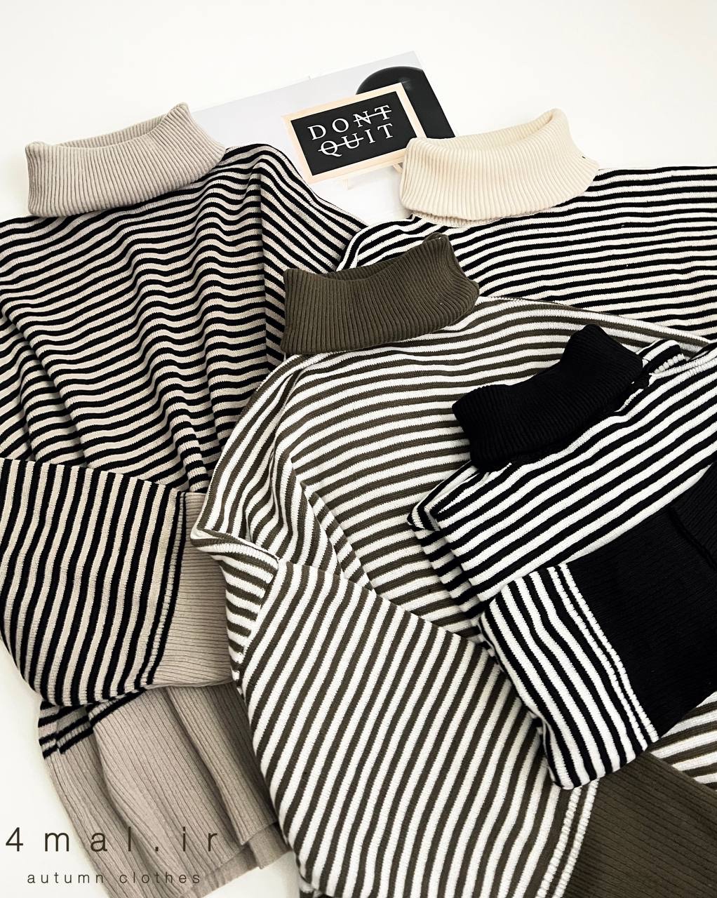 بافت یقه شل راه راه فرمال - 4mal